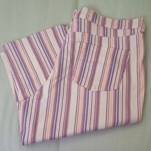 Gloria Vanderbilt Striped Capris in Purple and Pink